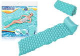 Luftmadrass för pool/vatten med uppblåsbar kudde 213x86 cm PVC