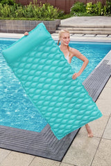Luftmadrass för pool/vatten med uppblåsbar kudde 213x86 cm PVC