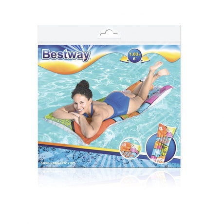 Luftmadrass för vatten 183x69 cm PVC med uppblåsbar kudde 90 kg