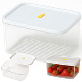 Lufttät förvaringsburk med lock 2,5 L plast vit 20x14x9,5 cm