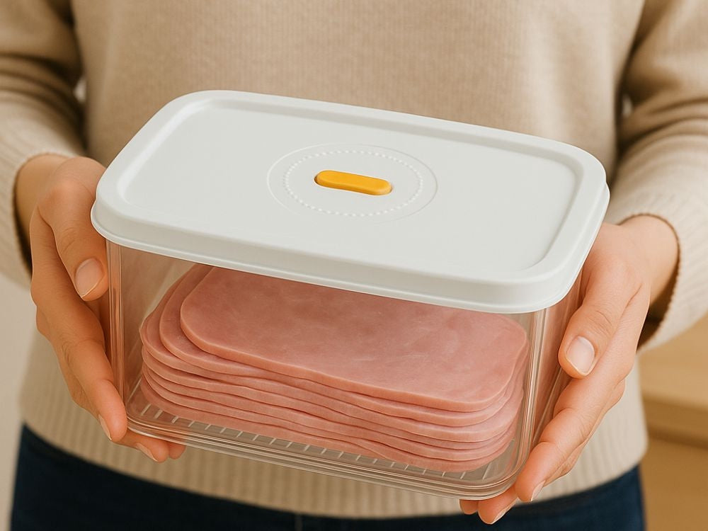 Lufttät förvaringsburk med lock 2,5 L plast vit 20x14x9,5 cm