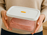 Lufttät förvaringsburk med lock 2,5 L plast vit 20x14x9,5 cm