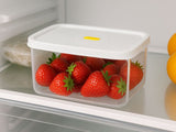Lufttät förvaringsburk med lock 2,5 L plast vit 20x14x9,5 cm