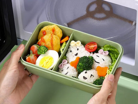 Lunchbox 1 L med 2 fack och bestick grön 21x12,5x7,5 cm