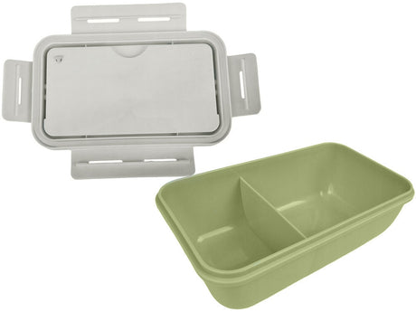 Lunchbox 1 L med 2 fack och bestick grön 21x12,5x7,5 cm