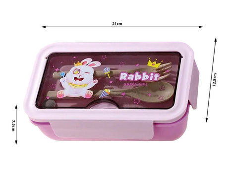Lunchbox 1 L med 2 fack och bestickset lila 21x12,5x7,5 cm