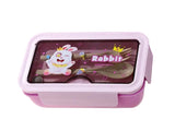 Lunchbox 1 L med 2 fack och bestickset lila 21x12,5x7,5 cm