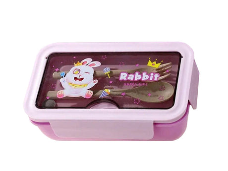 Lunchbox 1 L med 2 fack och bestickset lila 21x12,5x7,5 cm
