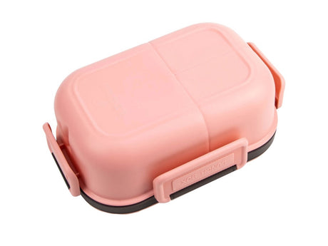 Lunchbox 3 fack med bestick plast rosa 21x14,5x8 cm