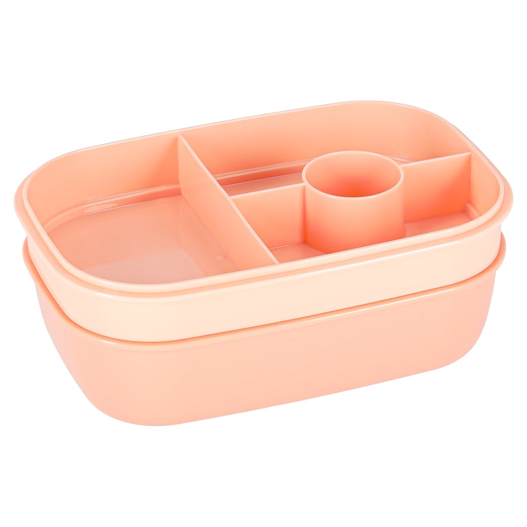 Lunchlåda 1900 ml med 3 nivåer, 8 fack och bestick BPA-fri orange
