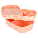 Lunchlåda 1900 ml med 3 nivåer, 8 fack och bestick BPA-fri orange