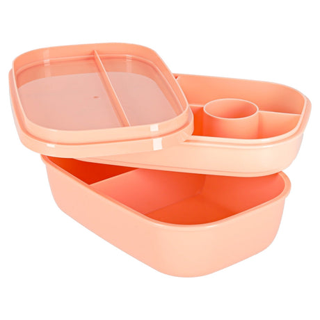 Lunchlåda 1900 ml med 3 nivåer, 8 fack och bestick BPA-fri orange