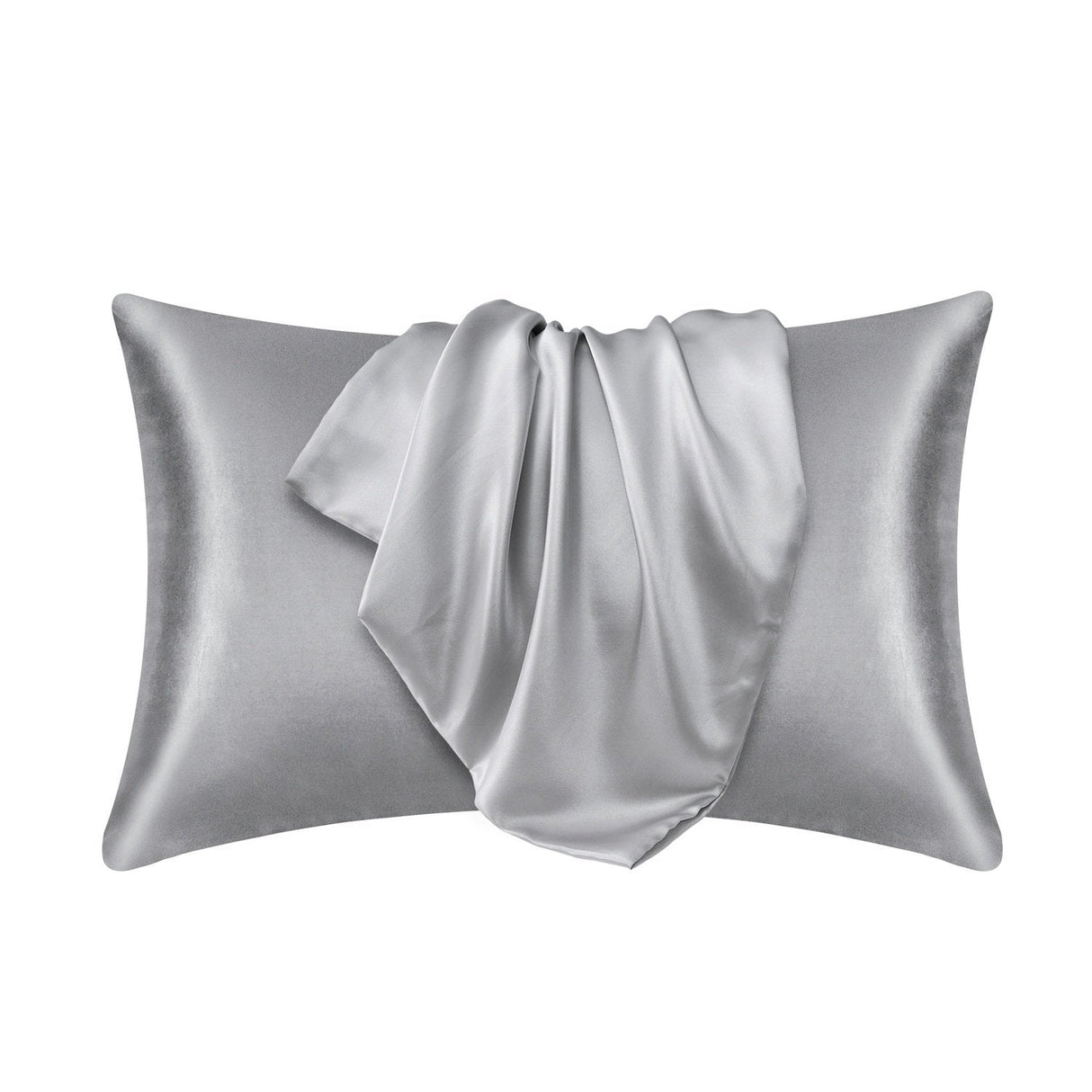 Lyxigt Satinörngott - Set med 2 Kuddfodral, 50 x 66 cm - Ljusgrå