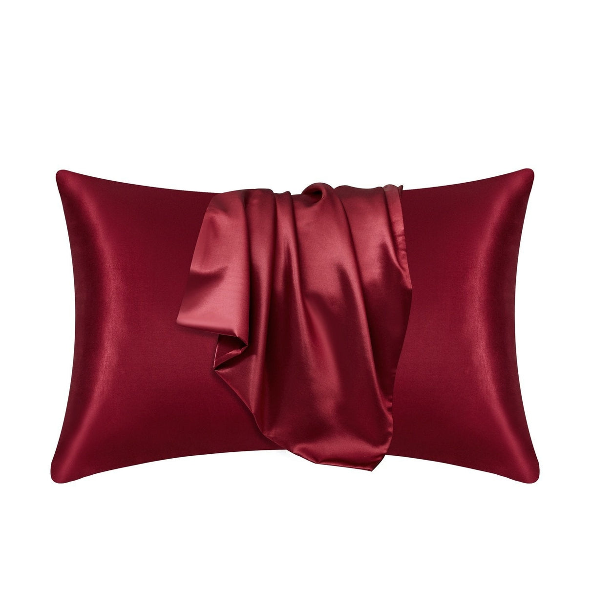Lyxigt Satinörngott - Set med 2 Kuddfodral, 50 x 66 cm - Vinröd