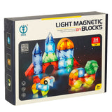 Magnetiska byggblock Magnetic Tiles 32 delar med LED-ljus, 3+ år