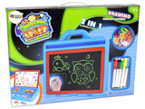 Magnetisk ritplatta med LED-ljus 2-i-1 inkl bokstäver/siffror 33 cm