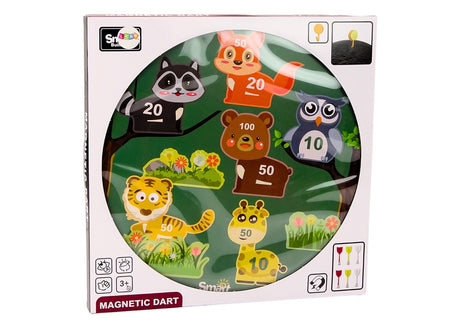 Magnetiskt dartspel djurmotiv 40 cm med 6 magnetpilar, 3+ år