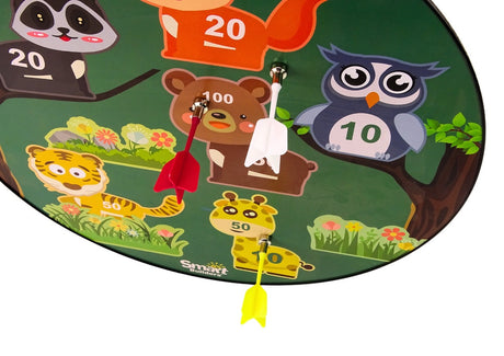 Magnetiskt dartspel djurmotiv 40 cm med 6 magnetpilar, 3+ år