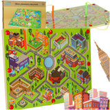 Magnetiskt labyrintspel resespel barn 3+ stadsmotiv 2 pennor