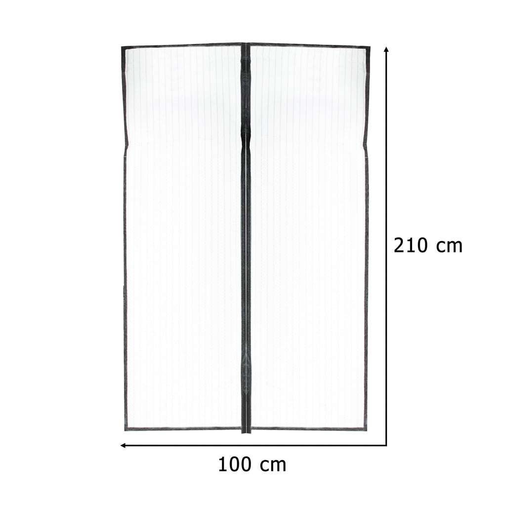 Magnetiskt myggnät för dörr 100x210 cm svart själstängande