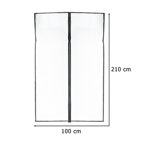 Magnetiskt myggnät för dörr 100x210 cm svart själstängande