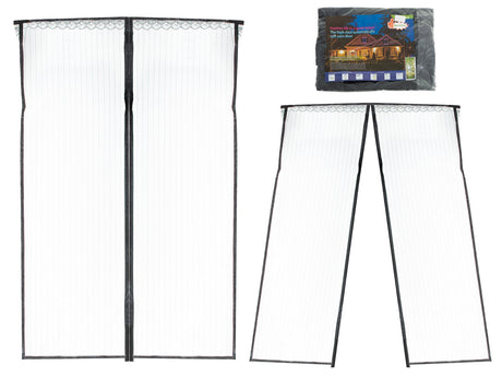 Magnetiskt myggnät för dörr 160x230 cm svart med klämmor