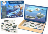 Magnetiskt pusselset militärskepp med magnettavla och ritpenna