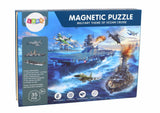 Magnetiskt pusselset militärskepp med magnettavla och ritpenna