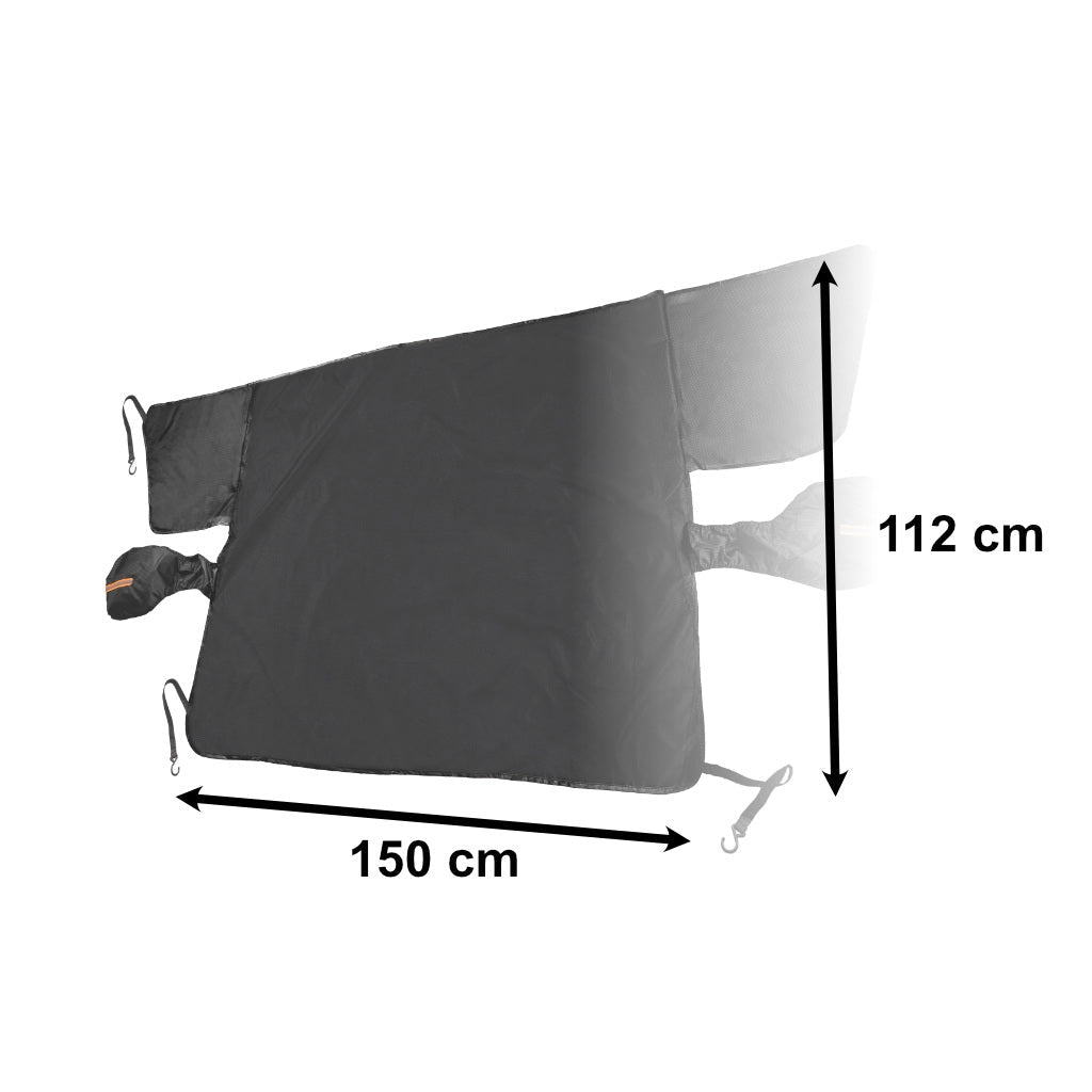 Magnetiskt vindruteskydd frostskydd 260x112 cm 6 magneter svart