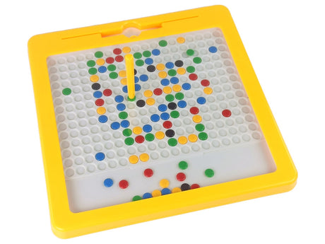 Magnettavla med pärlor 100 st + magnetpenna, 20 pussel, gul 31,5 cm