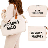 Mammaväska 3-i-1 set med kosmetikväska/organiserare beige