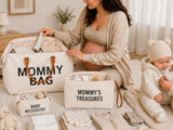 Mammaväska 3-i-1 set med kosmetikväska/organiserare beige