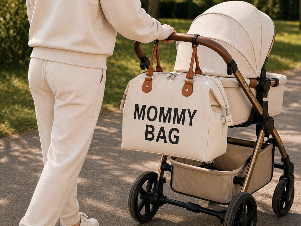 Mammaväska 3-i-1 set med kosmetikväska/organiserare beige