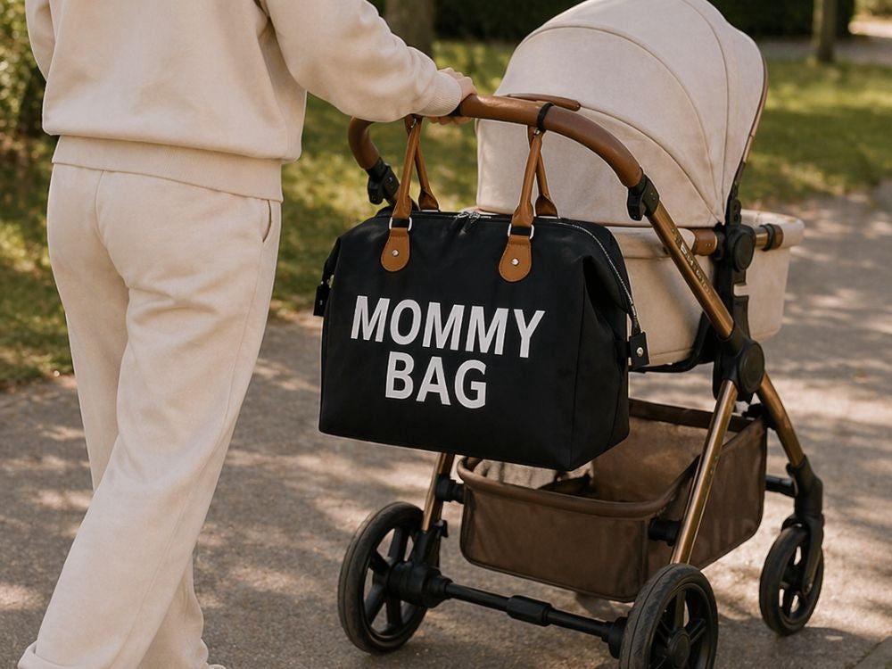 Mammaväska 3-i-1 set polyester svart med necessär organiserare