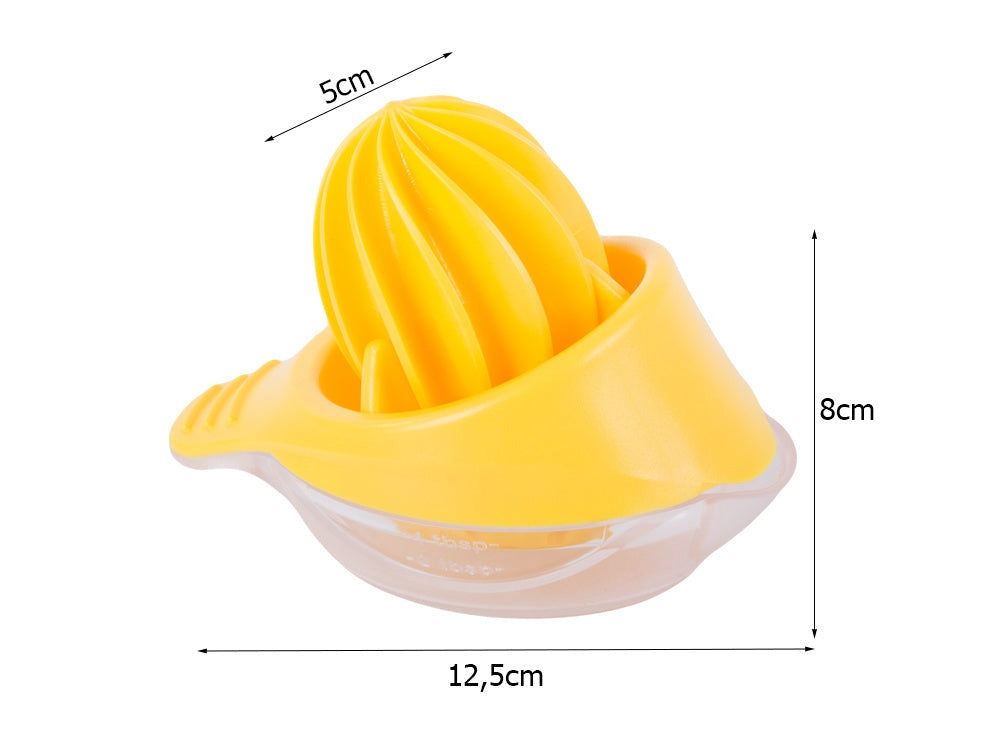 Manuell citruspress i plast 50 ml gul 12,5x8 cm