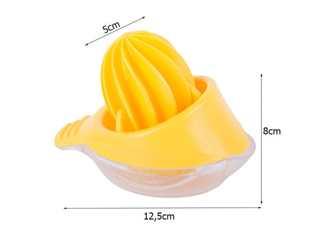 Manuell citruspress i plast 50 ml gul 12,5x8 cm