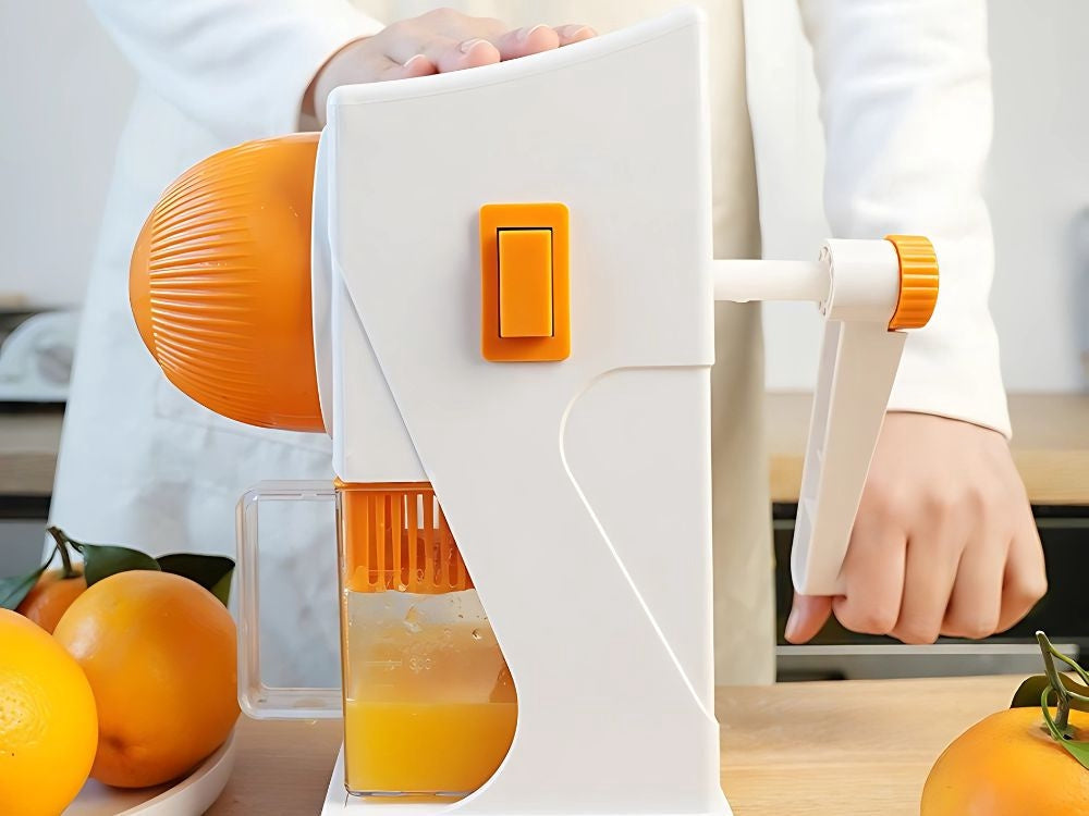 Manuell citruspress med behållare 500 ml plast