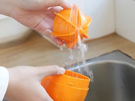 Manuell citruspress med behållare 500 ml plast