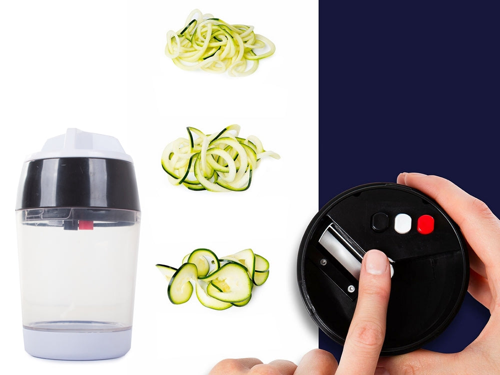 Manuell grönsaksskärare spiralizer med behållare 400 ml vit/svart