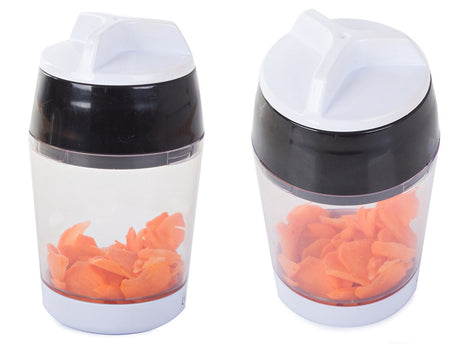 Manuell grönsaksskärare spiralizer med behållare 400 ml vit/svart
