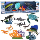 Marina djurfigurer leksaksset 10-pack gummi/plast, figurer ca 15 cm