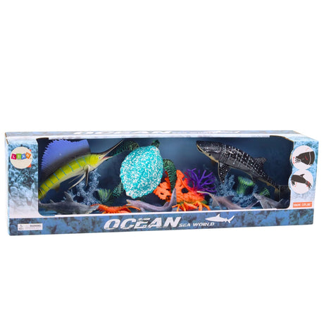 Marina djurfigurer leksaksset 10-pack gummi/plast, figurer ca 15 cm