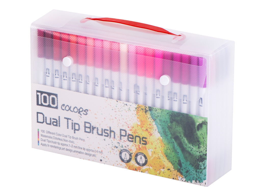 Markers set 100 st dubbelsidiga 0,4 mm + 1–2 mm i plastetui