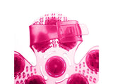 Massagehandske med 9 roterande metallkulor 16x14,5 cm rosa