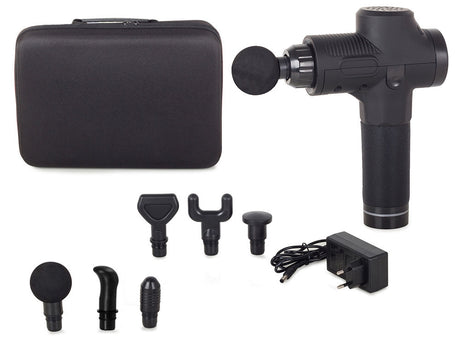 Massagepistol 30 hastigheter med 6 massagehuvuden och fodral