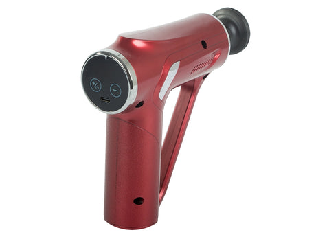 Massagepistol 32 intensitetsnivåer 4 massagehuvuden USB-C röd