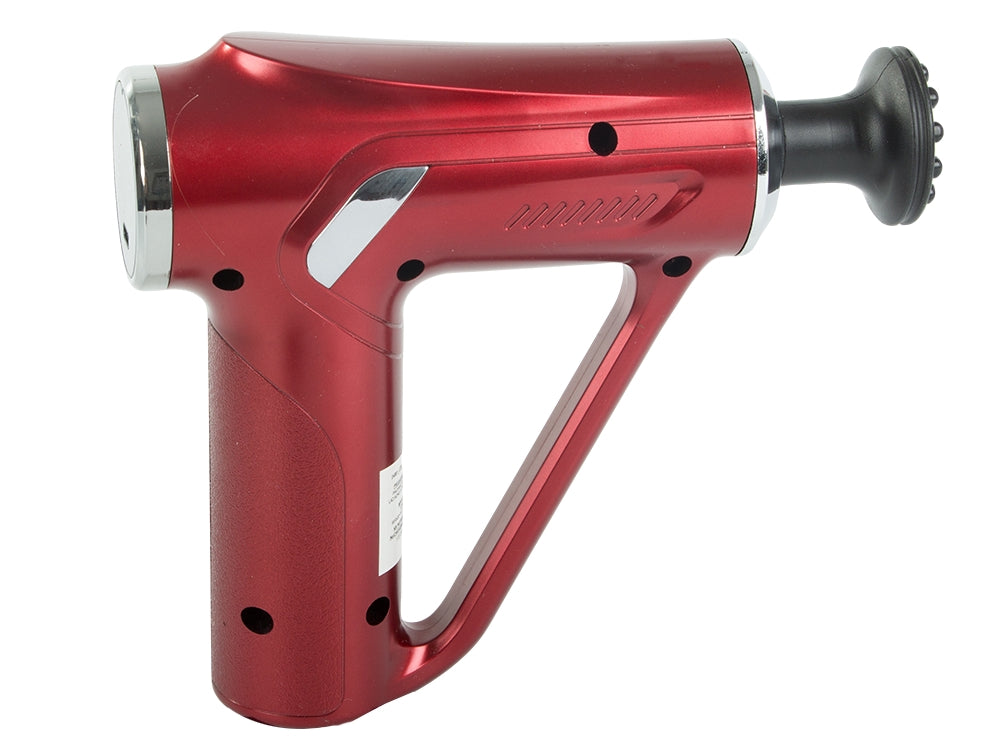 Massagepistol 32 intensitetsnivåer 4 massagehuvuden USB-C röd