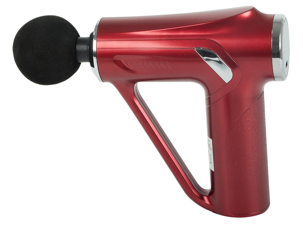 Massagepistol 32 intensitetsnivåer 4 massagehuvuden USB-C röd