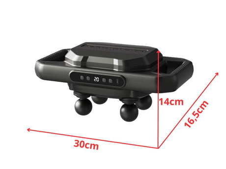 Massagepistol uppladdningsbar USB-C 20 nivåer 4 huvuden svart/vit