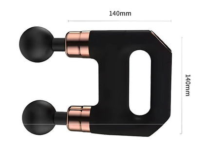 Massagepistol uppladdningsbar USB-C 6 nivåer 4 massagehuvuden svart